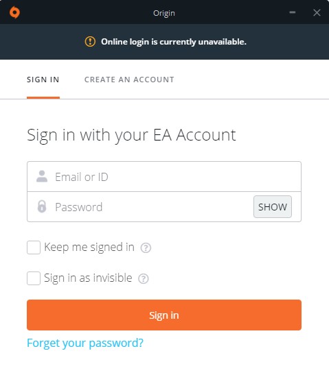 origin offline sorun